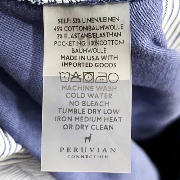 Peruvian Connection Kelvy Cropped Linen Blend Straight Trousers Pant Garnet Dyed - Picture 13 of 13